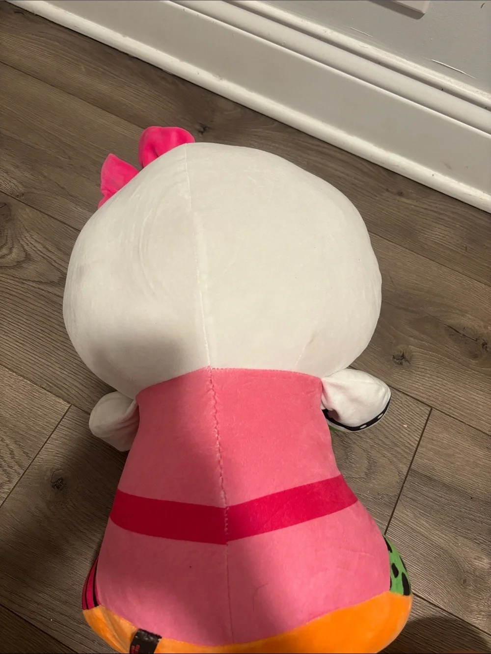 Plush Pink and White Bird Toy - Colorful Soft Pet Bird Plush